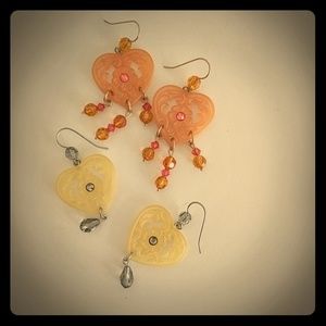 TWO PAIRS of Tarina Tarantino Heart Earrings